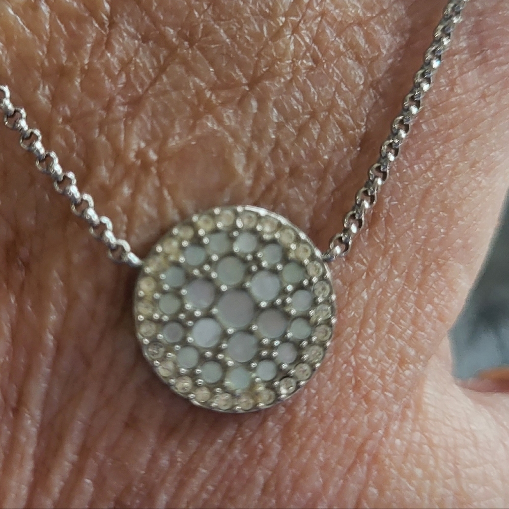 FOSSIL 18in multi color sterling silver necklace